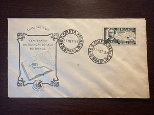 BRAZIL FDC COVER 1954 YEAR OPHTHALMOLOGY BLINDNESS BLIND DISABLED PEOPLE BRAILLE - Picture 1 of 1