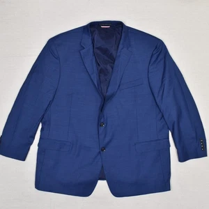 Tommy Hilfiger Men Two Button Sport Coat Blazer Jacket Wool Blue Size 48R Solid - Picture 1 of 8