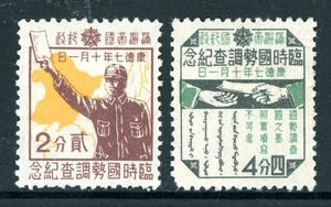 Cina 1940 Manchukuo Set Censimento Nazionale Scott #134-5 Mint Q708 - Foto 1 di 7