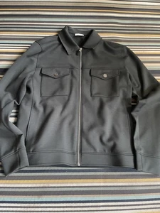 Reiss Mens L Dark Green Wool Trucker. Full zip jacket - Picture 1 of 5