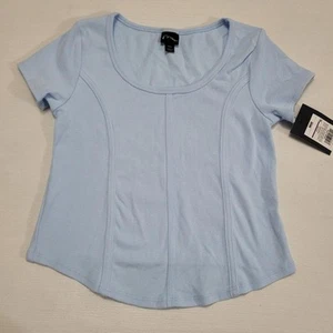 Art Class Girls' Blue Square Neck Crop Top - Short Sleeve, Size Medium (8) - Picture 1 of 7