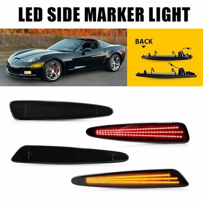 F&R Side 4X 3-Row LED 2005-2013 Marker For Lights Chevrolet Corvette 10316651 C6 - Image 1 of 4