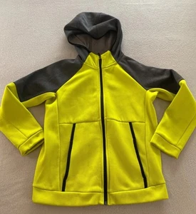 Old Navy Hoodie Boys Large Yellow Athletic Go Dry Techie Fleece Full Zip Pockets - Picture 1 of 11