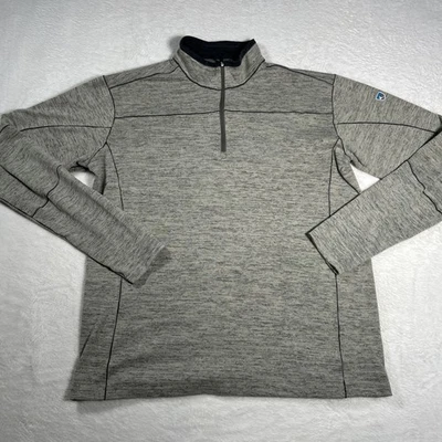 KUHL Quarter Zip Mens XL Gray Beige Oatmeal Revel Fleece Soft Hiking Outdoor - Image 1 of 4