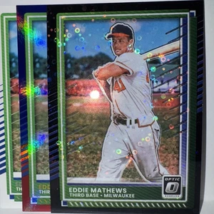 **EDDIE MATHEWS**2025 Donruss Optic BLACK DISCO, RED & BLUE+ Base #87’s BREWERS - Bild 1 von 16