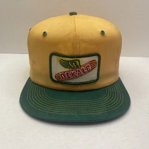 Vintage Dekalb Farmer Hat Adult Cap Snapback Yellow K-Brand Made In USA - Picture 1 of 4