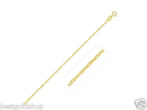 10" Twisted Sparkle Singapore Chain Ankle Bracelet Anklet Real 10K Yellow Gold - Picture 1 of 1
