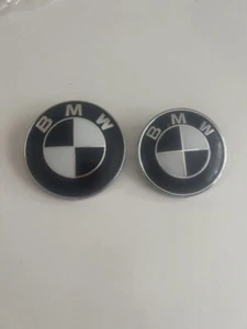 2Pcs Bmw Badges Black & White With 1x 82mm And 1x 74mm AU - Picture 1 of 3