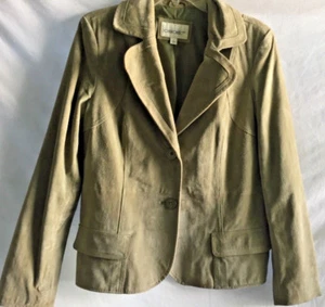 CHEROKEE WOMENS JACKET GREEN SUEDE SIZE LARGE - Picture 1 of 9