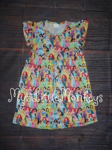 NEW Boutique Princess Cinderella Belle Aurora Elsa Ariel Girls Sleeveless Dress - Picture 1 of 8