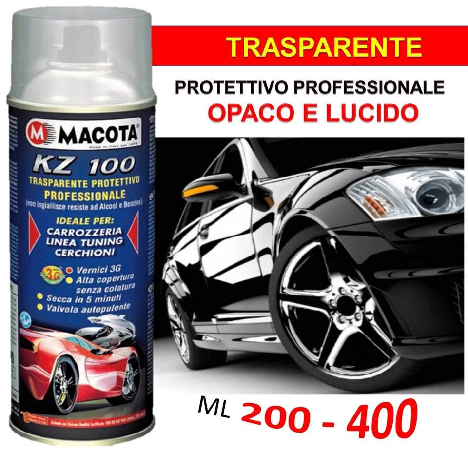 MACOTA KZ 100 →  Spray Trasparente Protettivo Professionale - LUCIDO / OPACO - Immagine 1 di 1