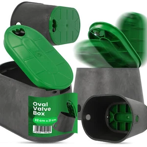  Ventilkasten Bewässerung Mit Deckel Ventilbox Garten Ovaler Schacht 32x21cm - Bild 1 von 5
