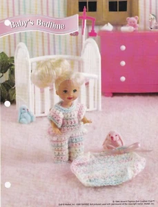 Crochet Pattern BABY'S BEDTIME Sleeper Blanket for 4" Fashion Doll - Picture 1 of 2