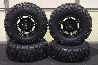 KAWASAKI MULE 4010 25" QUADKING ATV TIRE & VIPER BLK WHEEL KIT KAWL8 BIGGHORN - Image 1 of 4