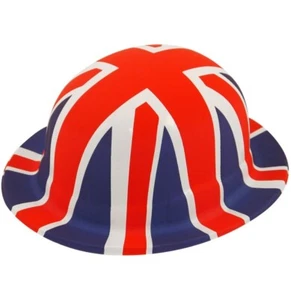 Union Jack Coronation British Flag Fancy Dress Bowler Hat Costume Accessory - Picture 1 of 1
