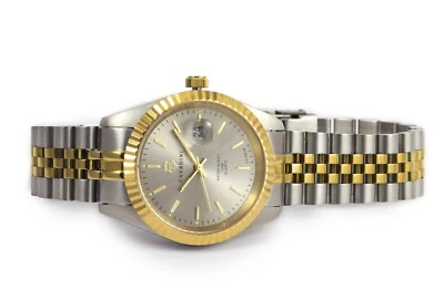 CAVADINI Herrenuhr Leonardo CV-330JN Datum Bi-color Band 5-reihig Pearl XL grau - Bild 1 von 4