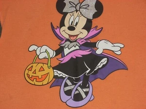Disney Minnie Mouse as Vampire Halloween Orange T-Shirt Child Small 6-6X - Picture 1 of 4