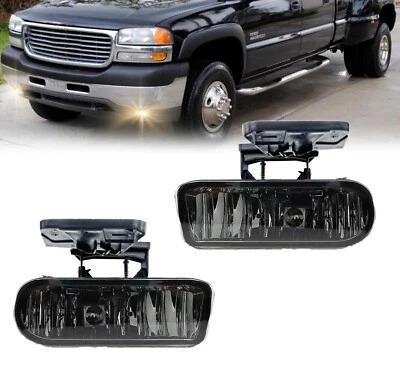 Fog Lights Lamps For GMC 1999-2002 Sierra 1500 2500 3500 2000-2006 Yukon Smoked - Image 1 of 4