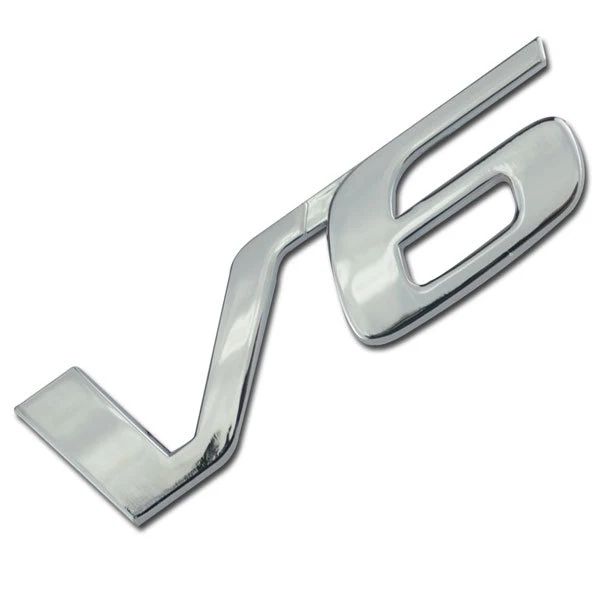 INSIGNIA EMBLEMA MOTOR/MOTOR V6 METAL CROMADO PARA GUARDABARROS PUERTA TRASERA PULIDA Foto 1 de 1