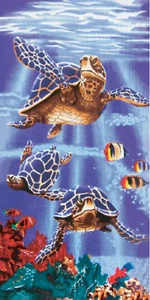 Toalla de baño de playa de terciopelo para tortugas marinas 30x60 100 % algodón - Imagen 1 de 1