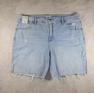 Terra And Sky Womens Size 22w Blue Denim Shorts High Rise New With Tags - Picture 1 of 14
