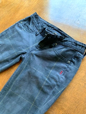 Genetic Denim Pantalón Ajustado a Cuadros Gris Elástico Talla 24 Foto 1 de 4