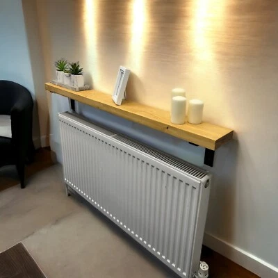 Radiator Shelf 15cm Deep Handmade Solid Board with Steel Brackets - Image 1 of 4