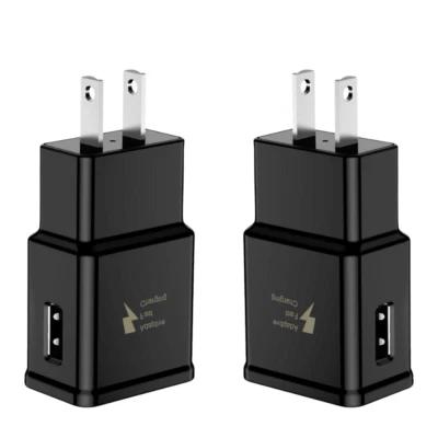 2 件自适应快速充电壁式插头充电器 适用于三星 iPhone Galaxy S10 N8 S9 — 第 1/4 张图片