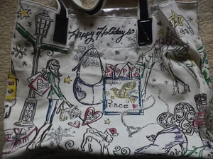 Brighton Bag Tote Holiday Christmas Happy Holidays Canvas - Picture 1 of 8