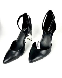 Torrid Shoes Sandals Womens 6.5WW Black Lucite Closed Toe Heel - Picture 1 of 3