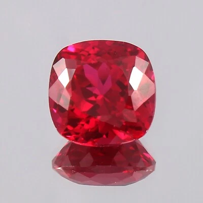 AAA Grade Natural Mozambique Blood Red Ruby 10x10 MM Cushion Cut Loose Gemstone - Image 1 of 4