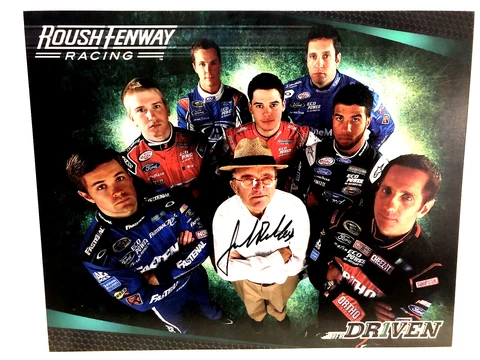 AUTOGRAPHED JACK ROUSH ONLY ROUSH FENWAY TEAM COLLAGE POSTCARD Cover