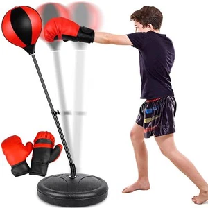 Height Adjustable Punching Bag Set for Kids Ages 3-8+ with Boxing Gloves, Ide... - Picture 1 of 7