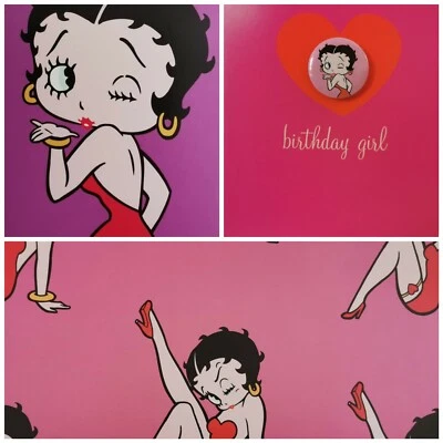 Betty Boop 1930's Character Retro Wrapping Paper, Blank Card or Badge Badges
