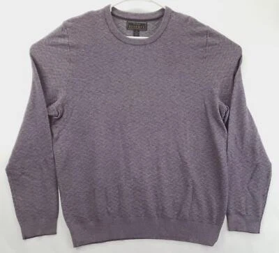 Suéter Jos A Bank Reserve Para Hombres XL Púrpura Seda Espiga Cuello Redondo Pullover Foto 1 de 4