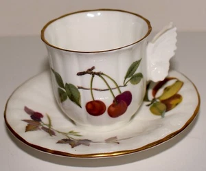 Royal Worcester Arden Demitasse Cup & Saucer Fruit Butterfly Espresso FreeS&H - Picture 1 of 5