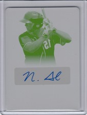 NICK SENZEL 2016 Leaf Trinity Clear Yellow Printing Plate AUTO 1/1 REDS ROOKIE