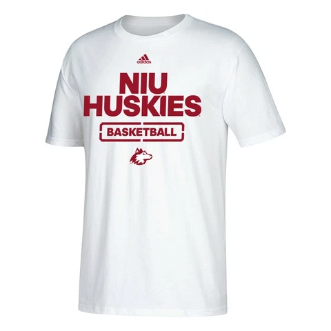 Northern Illinois Huskies NCAA Adidas Camps Stencil "Basketball" White T-Shirt Cover