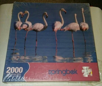 Springbok 2000 Pc Flamingo Reflection Puzzle 34" X 42.5", NOS  - Image 1 of 4