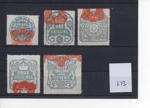 GB - Fiscals (373) General Embossed - five stamps - used - Picture 1 of 1