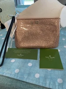 NWT Kate Spade Mavis Bethann Wristlet Pink Glitter - Picture 1 of 8