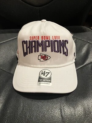 Sombrero LVIII Brand Hitch 2024 Kansas City Chiefs blanco campeón del Super Bowl '47 nuevo con etiquetas Foto 1 de 4
