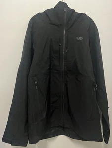 Outdoor Research OR Ascent Shell Jacket Men’s Large Nylon Black Zipper Hood - Picture 1 of 16