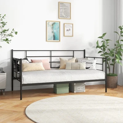 Twin Size Metal Daybed Frame Heavy-duty Metal Slats Support Platform Sofa Bed - Image 1 of 4
