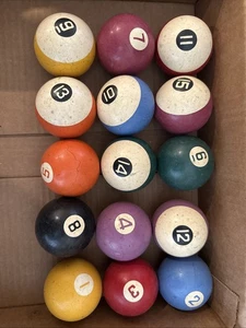 Vintage/Antike Ton Billard Pool Kugeln ~ 2 Zoll - Bild 1 von 6