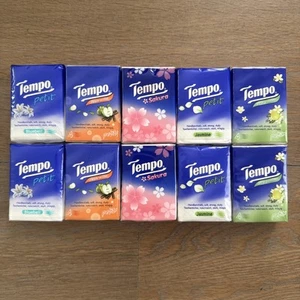 Lot 10 Tempo Petit pocket Tissues Sakura Bluebell Jasmine Pear Blossom Applewood - Picture 1 of 7
