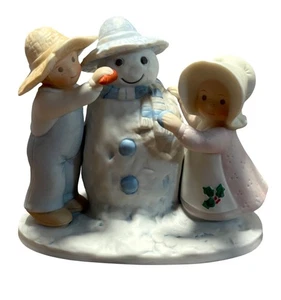 Figura Círculo de Amigos Juego de Nieve Homco Obra Maestra 1991 Niño Muñeco de Nieve Escena - Imagen 1 de 8