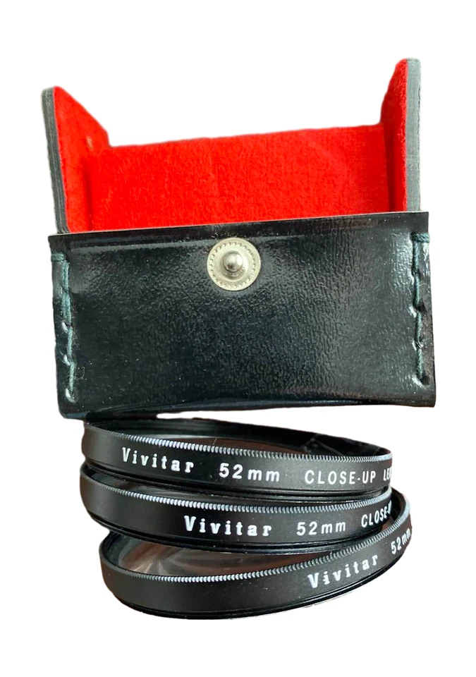 Vivitar Lens Set of 3 52mm Close ￼Up 1 2 4 Macro Filter w/ Case Japan - Image 1 of 4