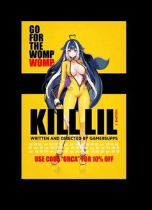 GamerSupps Waifu Creator x VTuber Shylily "KILL LIL" Movie Poster 36” x 24” - Picture 1 of 3
