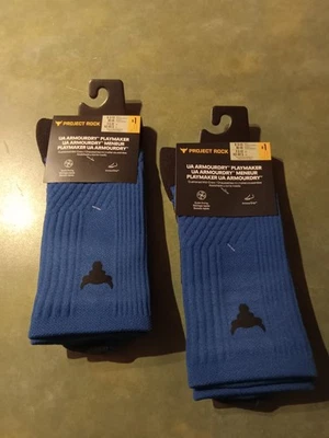 Project Rock UnderArmour Unisex Midcrew Socks Set Of 2  New - Image 1 of 3